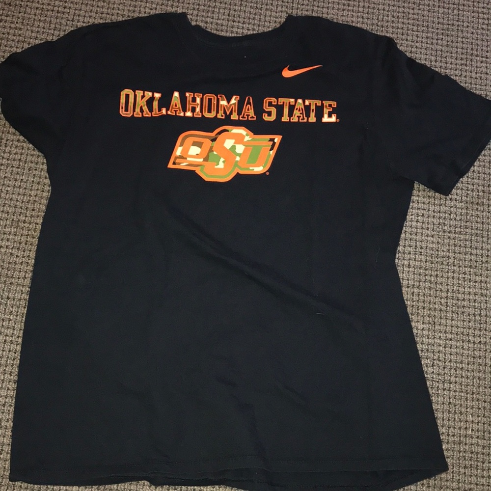 Nike Oklahoma State Black Tee with Orange Logo
